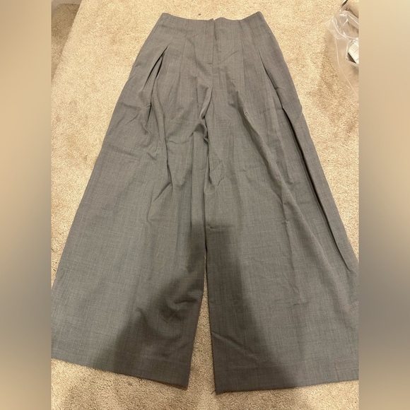 TWP Drew Pleated Wide Leg Dress pants in light heather grey wool blend 6 NWT - Picture 3 of 6